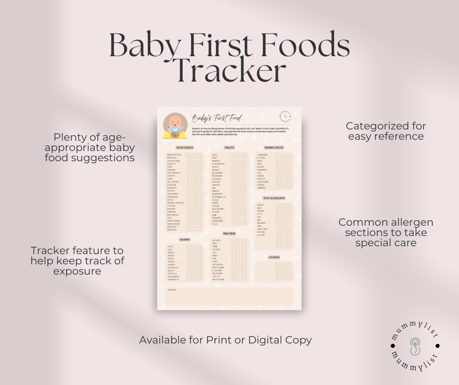 baby first foods tracker (99 foods)