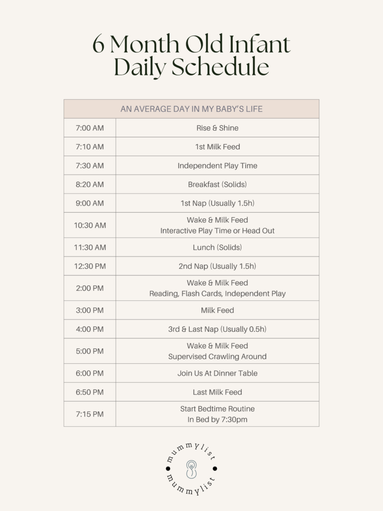 6 month old infant daily schedule