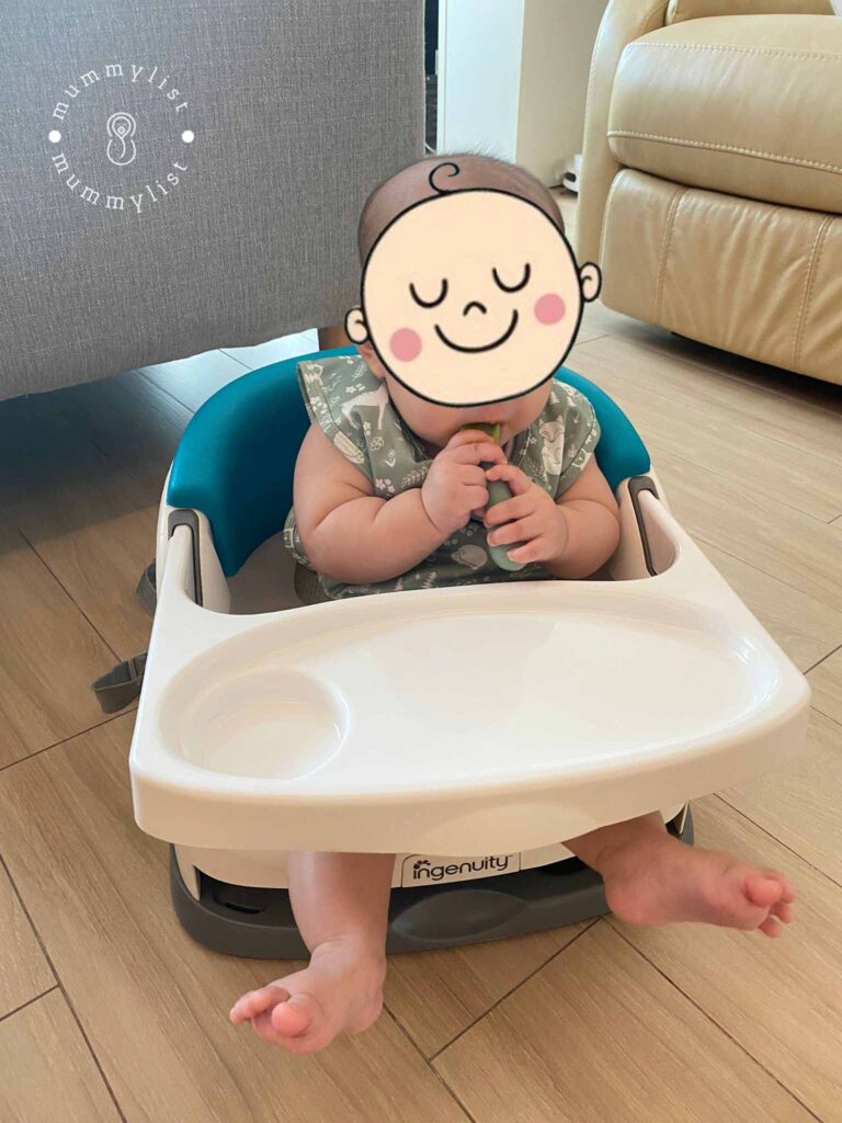 baby in floor chair for baby led weaning