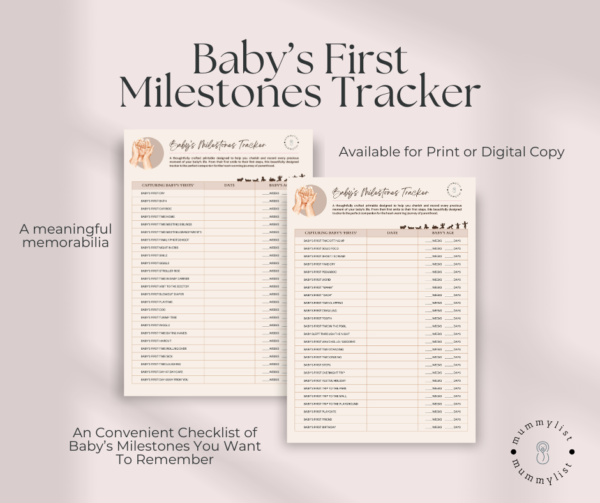 Baby First Milestones Tracker Features