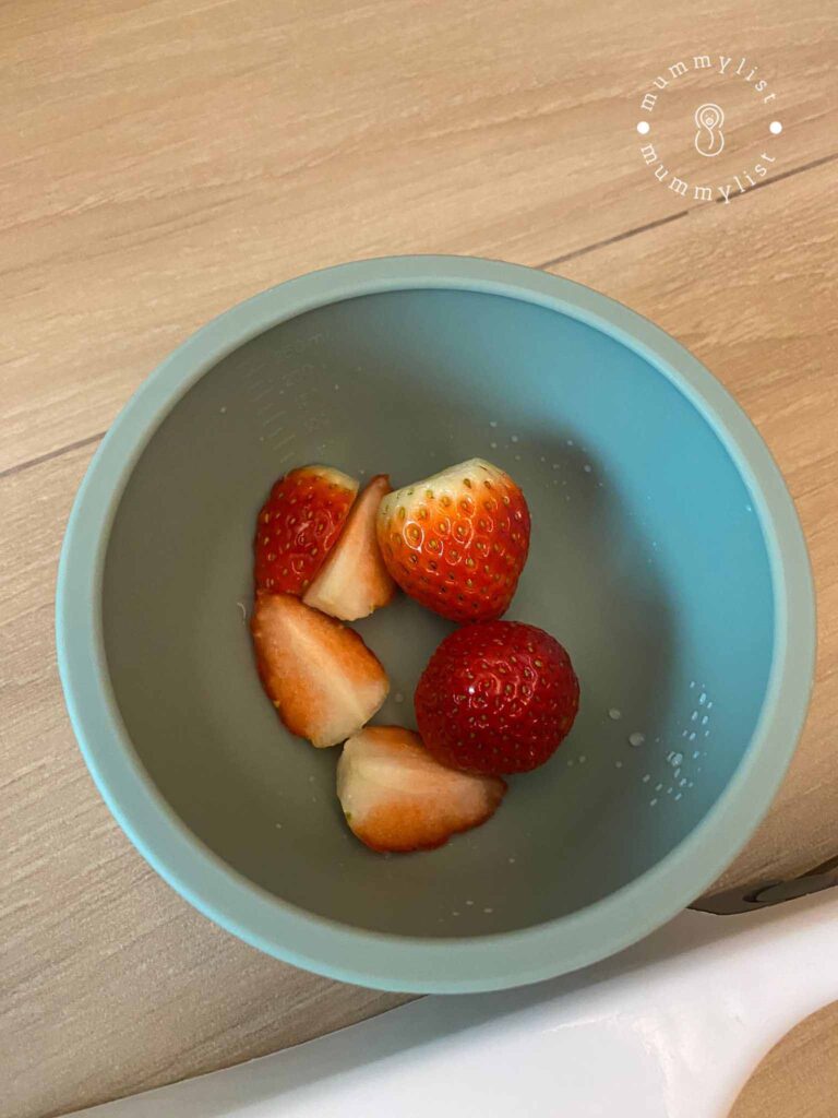 Strawberries for baby led weaning