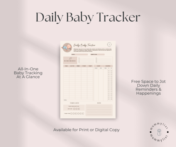Daily Baby Tracker Features