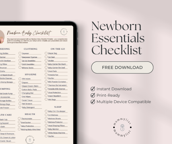 newborn essentials checklist printable
